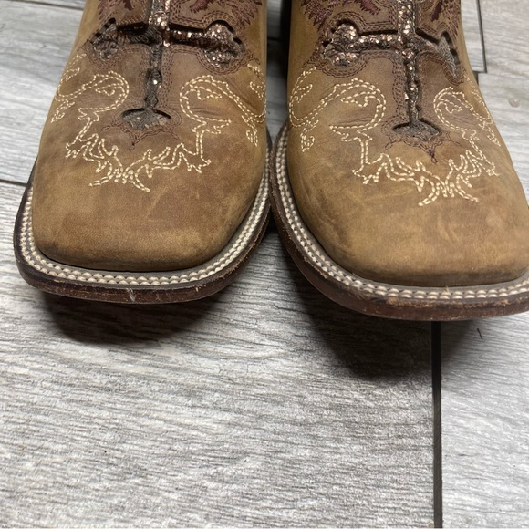 EUC RockinLeather Womens Brown Square Toe Western Boot 10B - Picture 6 of 13